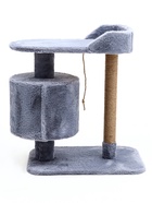 Комплекс для кошек с когтеточкой, 58×38×70 см, с лежанкой, джут, серый - Фото 5