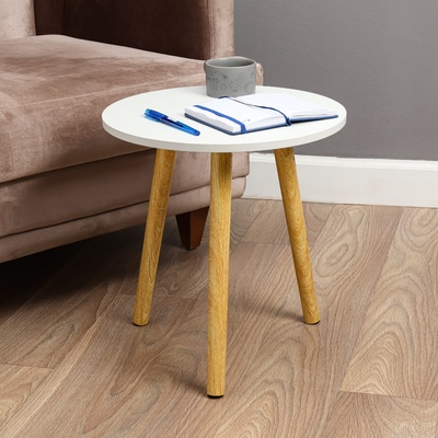 УЦЕНКА Столик журнальный «Клик Мебель», 400×400×420 мм, цвет дерево/белый