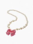 Набор детских украшений Выбражулька «Бант», 4 предмета: кулон, браслет d=6 см кольцо, клипсы, бело-розовый - Фото 4