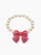 Набор детских украшений Выбражулька «Бант», 4 предмета: кулон, браслет d=6 см кольцо, клипсы, бело-розовый - Фото 5