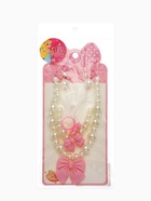 Набор детских украшений Выбражулька «Бант», 4 предмета: кулон, браслет d=6 см кольцо, клипсы, бело-розовый - Фото 8