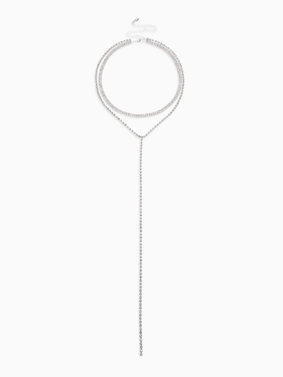 Набор 2 предмета: колье-чокер, серьги «Блеск», белый в серебре