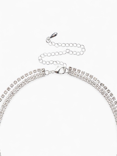 Набор 2 предмета: колье-чокер, серьги «Блеск», белый в серебре