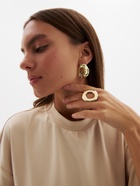 Набор 2 предмета: серьги, кольцо «Мятый круг», цвет золото - фото 58036297