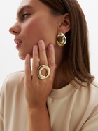 Набор 2 предмета: серьги, кольцо «Мятый круг», цвет золото - фото 58036299