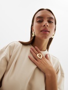 Набор 2 предмета: серьги, кольцо «Мятый круг», цвет золото - фото 58036300