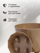 Горшок для цветов с поддоном Laurel, 1.3 л, d=14.5 см, h=12.5 см, пластиковый, бежевый - Фото 2