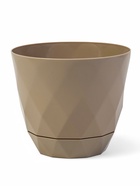 Горшок для цветов с поддоном Laurel, 1.3 л, d=14.5 см, h=12.5 см, пластиковый, бежевый - Фото 3