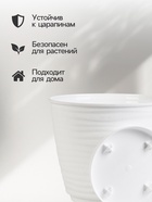 Горшок для цветов с поддоном Saffron, 2.6 л, d=17.7 см, h=16.2 см, пластиковый, белый - Фото 2