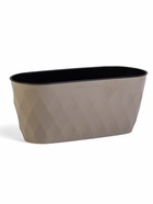 Кашпо для цветов с дренажной вставкой Laurel, 5 л, 35.4×15.2×15 см, пластиковое, бежевое - Фото 5