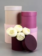 Набор круглых коробок 5 в 1« Лаванда», 20×20 - 15×15 - Фото 1