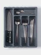 Лоток для столовых приборов раздвижной Martika «Смарт», 5 секций, 36×30×5 см, пластик, тёмно-серый - Фото 2