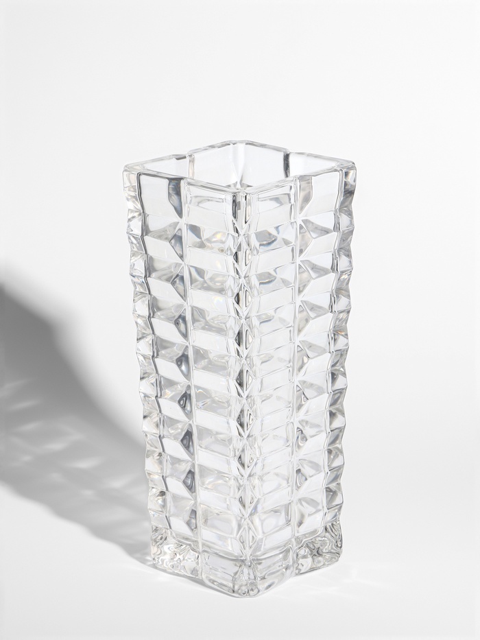 Ваза для цветов «Эдисон», кубики, 29×12 см, стекло, прозрачная