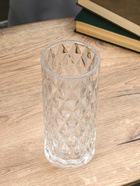 Ваза «Шерри», ромбы, 24.5×10.5 см, стекло, прозрачная - фото 60863785
