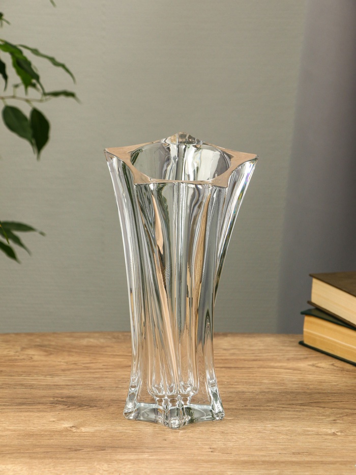 Ваза для цветов «Лесли», 25×14.5 см, стекло, прозрачная