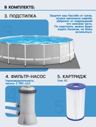 УЦЕНКА Бассейн каркасный Prism Frame 457×122 см (фил.нас, лест-ца, тент, подстилка) 26726NP - Фото 3