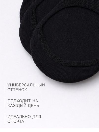 Подследники женские с компрессией Resport, 3 пары, размер 35-38, чёрные