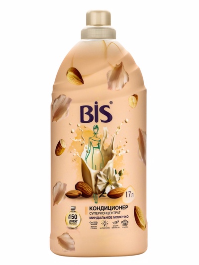 BIS Кондиционер для белья «Миндальное молочко», концентрированный, 1.7 л