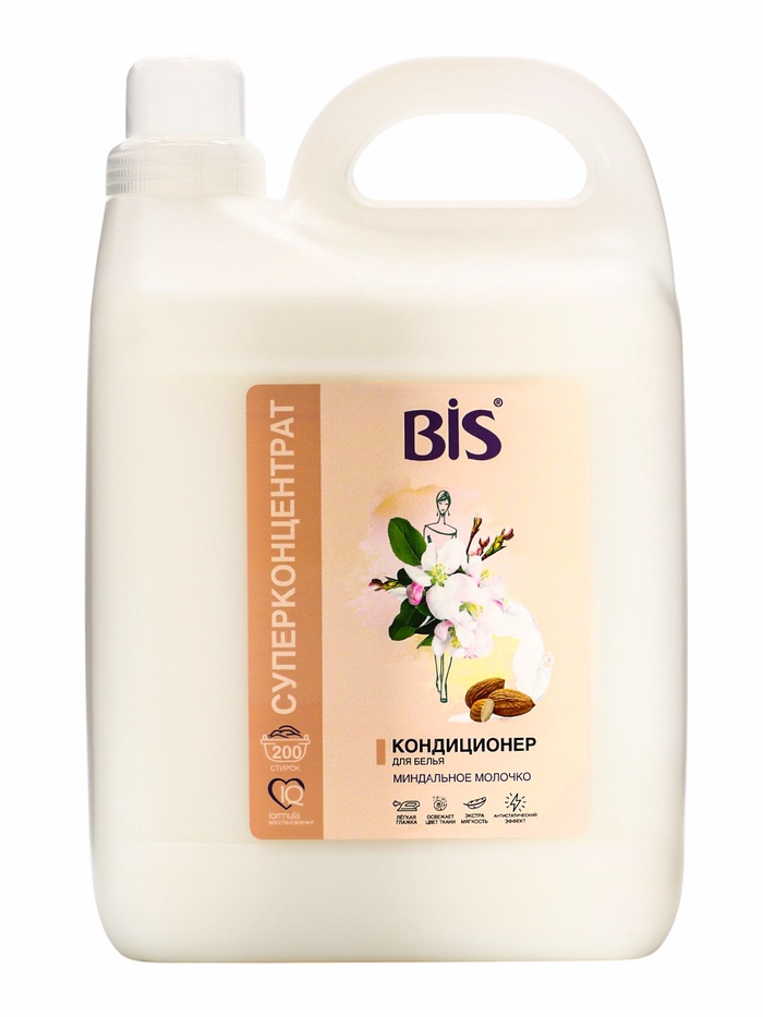 BIS Кондиционер для белья «Миндальное молочко», концентрированный, 5 л - Фото 1
