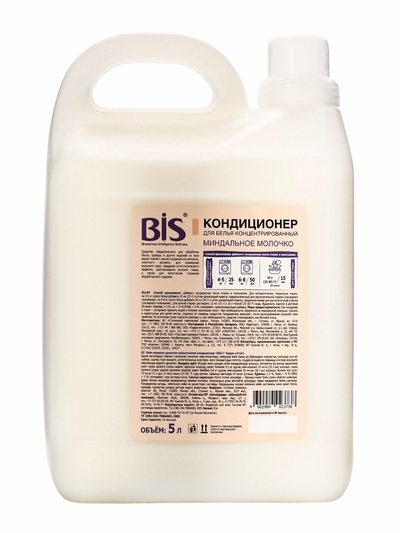 BIS Кондиционер для белья «Миндальное молочко», концентрированный, 5 л