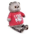 Мягкая игрушка «Кот Басик» 19 см, в лонгсливе с принтом «Супер кот» - Фото 2