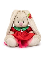 Мягкая игрушка «Зайка Ми» в красном платье и с земляничкой, 15 см - Фото 3