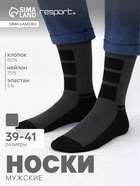 Носки мужские спортивные утепленные Resport, размер 39-41, серые - Фото 1