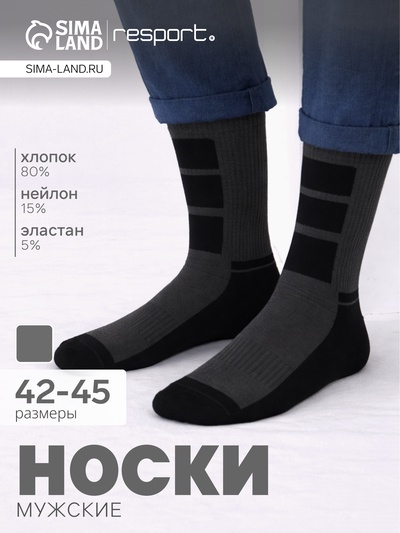 Носки мужские спортивные утепленные Resport, размер 42-45, серые