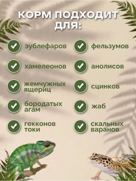 корм для зублефаров,других насекомоядных рептилий и амфибий (желируемый) 50 г