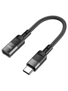 УЦЕНКА Кабель Hoco U107, Type-C (m) - Lightning (f), 2 А, 0.1 м, плетеный провод, функция OTG, чёрный - Фото 4