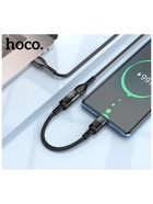 УЦЕНКА Кабель Hoco U107, Type-C (m) - Lightning (f), 2 А, 0.1 м, плетеный провод, функция OTG, чёрный - Фото 6