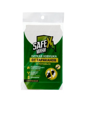 Средство от тараканов SAFEX, клеевая ловушка-домик, мини,10 шт.