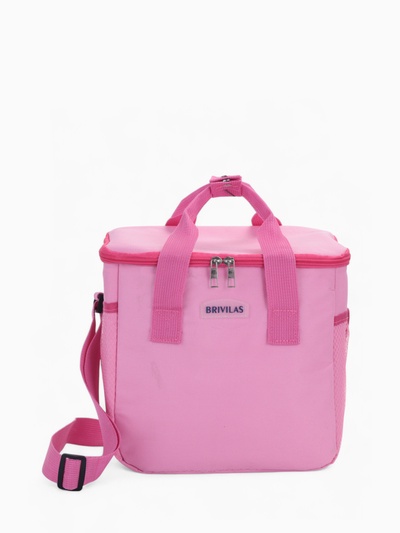 Термосумка на молнии, объём 5,8 л, 2 наружных кармана, цвет розовый