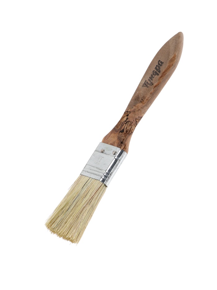 Кисть плоская ТУНДРА, смешанная щетина, деревянная рукоятка, 1", 25 мм - Фото 1