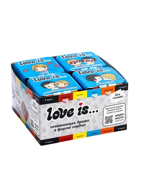 Конфеты освежающие «Love is», в форме сердца, со вкусом мяты, 20 г