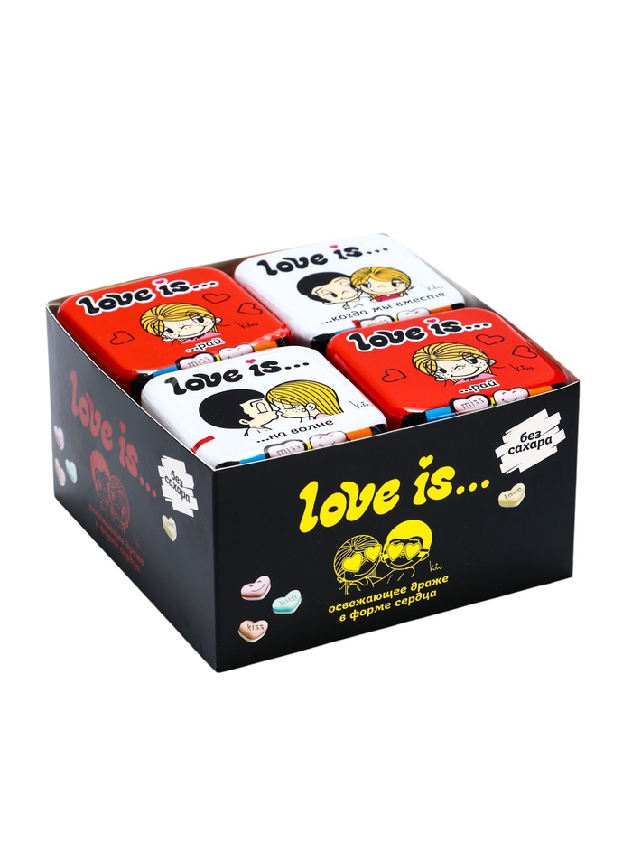 Конфеты освежающие «Love is», в форме сердца, со вкусом клубники, 20 г - Фото 1