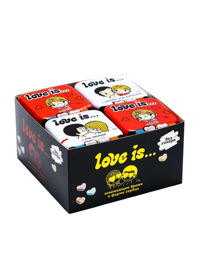 Конфеты освежающие Love is, в форме сердца, со вкусом клубники, 20 г