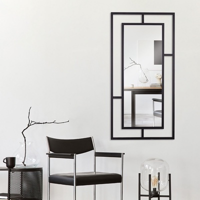 Зеркало интерьерное настенное «Рубин», в прямоугольном корпусе из металла, 120×60 см, цвет чёрный