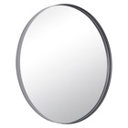 Зеркало интерьерное настенное в круглом корпусе из металла  d=50,5см, серебро - фото 14829752
