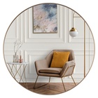 Зеркало интерьерное настенное в круглом корпусе из металла  d=50,5см, белое золото - фото 14829759