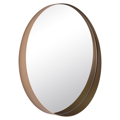 Зеркало интерьерное настенное «Рубин», в круглом корпусе из металла, d=50.5 см, цвет белое золото