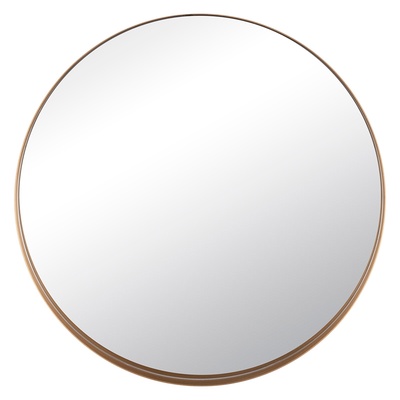 Зеркало интерьерное настенное «Рубин», в круглом корпусе из металла, d=50.5 см, цвет белое золото