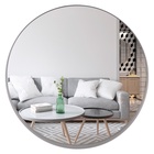 Зеркало интерьерное настенное в круглом корпусе из металла, d=50,5см, серебро - фото 14829770