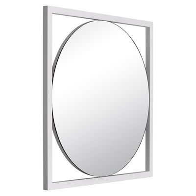 Зеркало интерьерное настенное «Рубин», в квадратном корпусе из металла, 54×54 см, цвет цвет белый