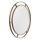 Зеркало интерьерное настенное в круглом корпусе из металла с ободом  d=60см, белое золото - фото 14829801