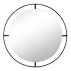 Зеркало интерьерное настенное в круглом корпусе из металла с ободом  d=60см, черный - фото 14829814