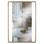 Зеркало интерьерное настенное в прямоугольном корпусе из металла  63х43 см, белое золото - фото 14829845