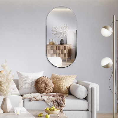 Зеркало интерьерное настенное «Рубин», в овальном корпусе из металла, 80×40 см, цвет чёрный