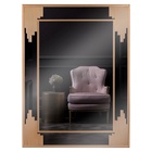 Зеркало интерьерное настенное в прямоугольном корпусе из металла 80,5х61см, белое золото - фото 14829970