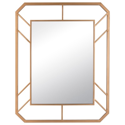 Зеркало интерьерное настенное «Рубин», в прямоугольном корпусе из металла, 91.5×71 см, цвет белое золото